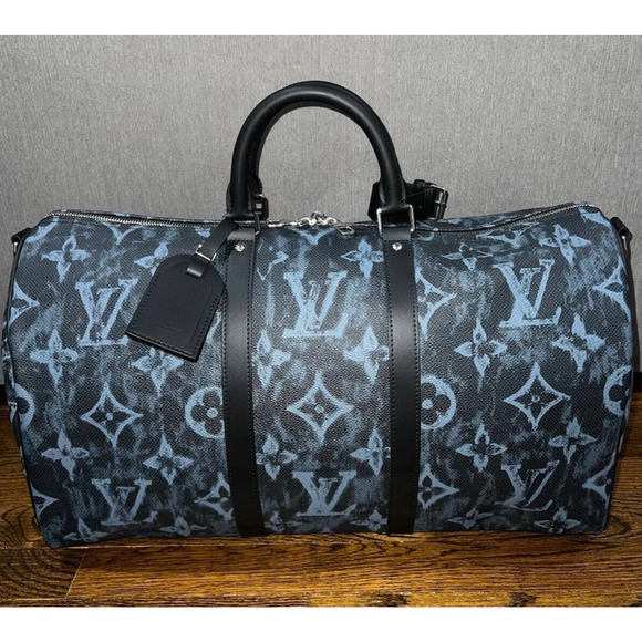 Louis Vuitton Keepall Bandouliere 50 Pastel Noir Black Duffle Weekend Travel Bag - Picture 2 of 11